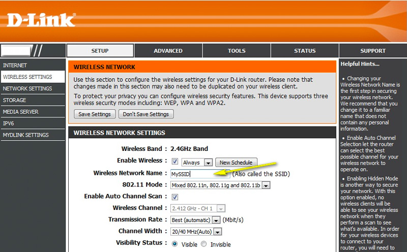 router zmiana SSID