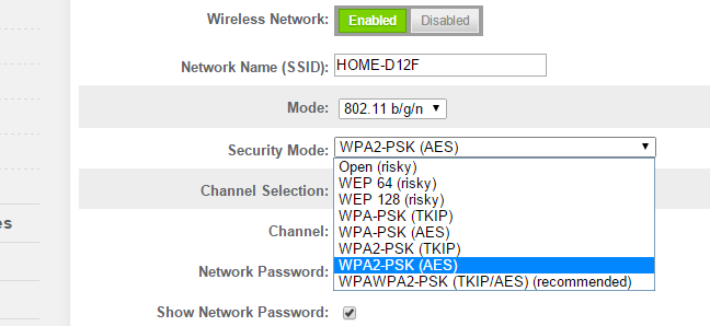 router szyfrowanie wpa2 (aes)